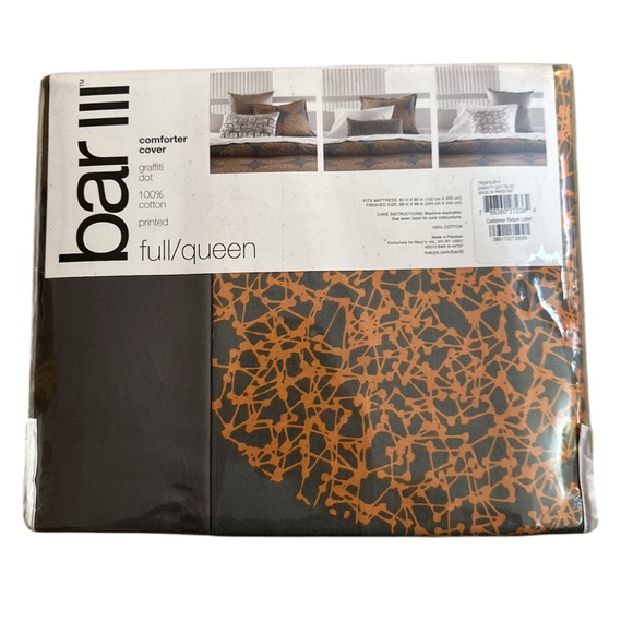 Bar III full/ queen graffiti dot comforter cover - Picture 2 of 4